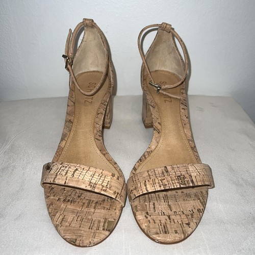 New In The Box Schutz Bebethy Cork Ankle Strap Heel Sandals Natural Size 8.5 - Picture 3 of 9