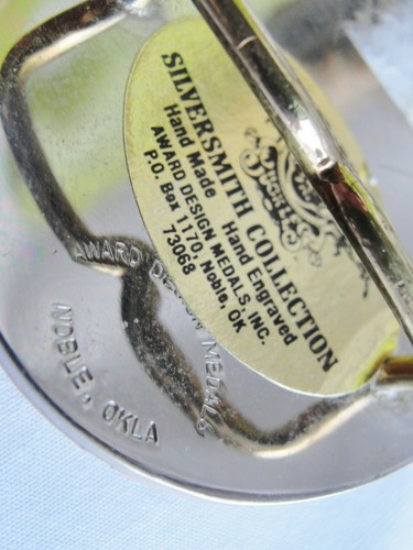 Fibbia cintura vintage Estate grande cowboy corda vitello BN collezione argentiere OK - Foto 7 di 7