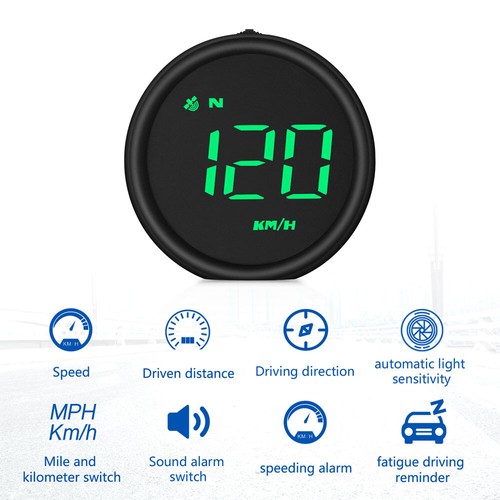 Universal Car HUD Digital GPS Speedometer Head Up Display MPH Overspeed Alarm - Picture 4 of 12
