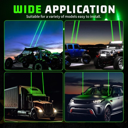 Láser sin látigo RGB LED luces látigo antena control remoto para UTV ATV Polaris RZR 1000XP - Imagen 11 de 29