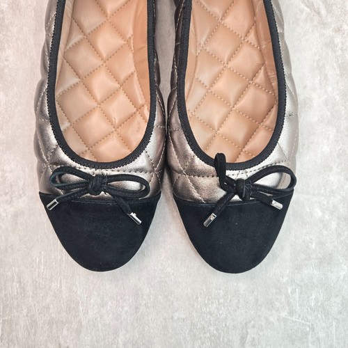 Aerosoles Bow Ballet Flats Sz 12 Metallic Quilted Comfort Dressy Ballerina Shoes - Picture 9 of 11