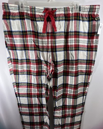 Pantalones de salón Old Navy para mujer talla XLT 18T blanco tartán franela a cuadros nuevos - Imagen 5 de 7