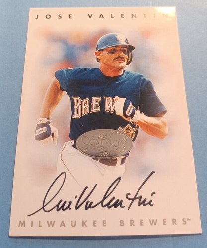 Jose Valentin Auto Silver /1000 1996 Leaf Signature Series Milwaukee Brewers - Picture 2 of 4