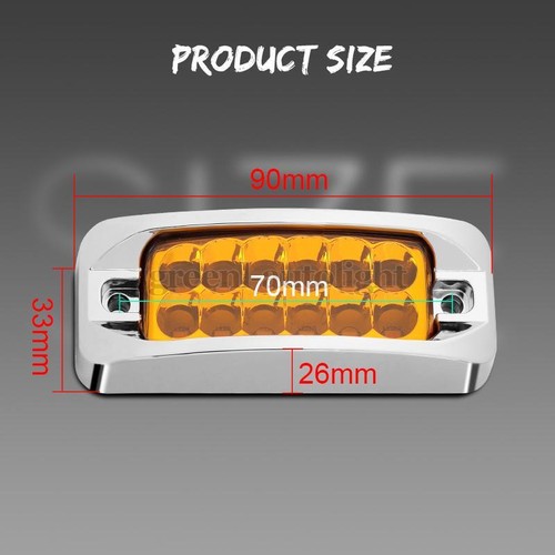 Luces de señalización laterales LED 2,7" remolque camión autocaravana separación freno trasero funcionando cromo - Imagen 8 de 20