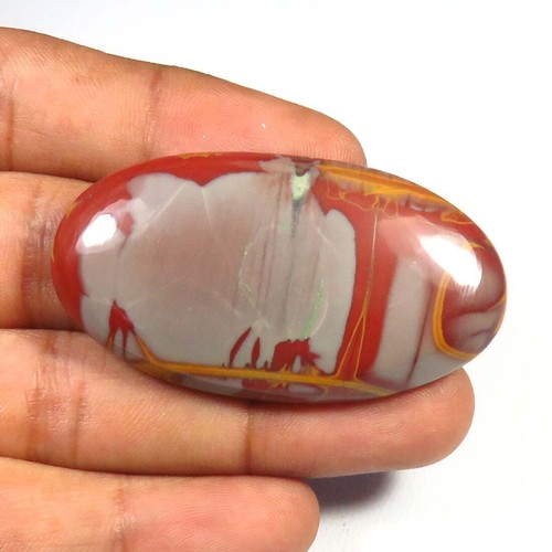 Cabochon diaspro rosso naturale 47x25 mm 74 cts pietra preziosa liscia ovale fai da te na-79 - Foto 10 di 11