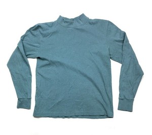 VTG Lands' End Blue Mock Turtleneck L/S T-Shirt USA Made Single-Stitch Men's L | eBay