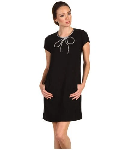 Kate Spade Gail Black Rhinestone Jewel Bow Embellished Lined Dress Sz 6 HTF  $390 | eBay
