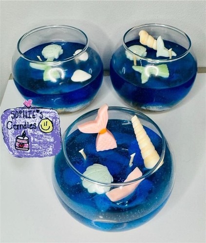 Ocean Theme Gel Candle with tropical Frances - Fish Bowl - Picture 4 of 6