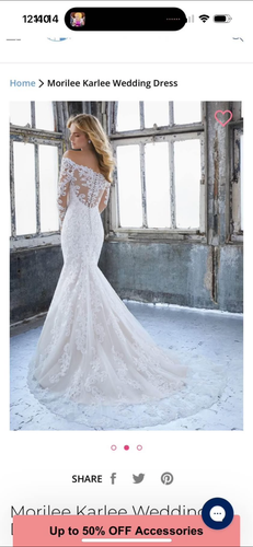 NEW and UNALTERED Mori Lee Bridal Wedding Dress style Karlee bridal size 18 - Picture 4 of 7
