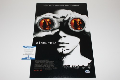 SHIA LABEOUF SIGNED DISTURBIA 12x18 MOVIE POSTER BECKETT COA ACTOR TRANSFORMERS - Picture 2 of 2