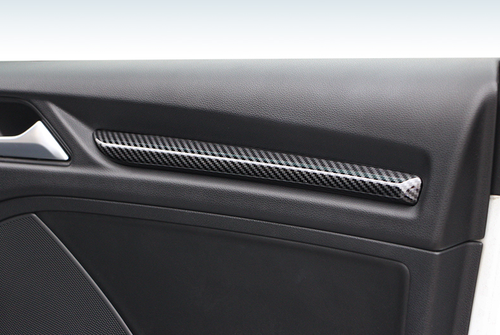 For Audi A3 S3 2014-2020 ABS Carbon Fiber Inner Door Panel Trim Cover Strip 4PCS - Picture 6 of 7