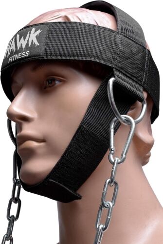 Hawk Sports Neck Harness w/Adjustable Neck Strap & 30" Steel Chain - Black - Picture 5 of 8