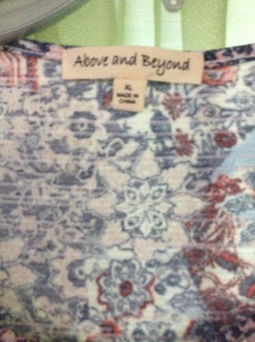Womens Sz XL tops blouses zebra sage and ruffle sleeves floral ABOVE & BEYOND 2P - Picture 9 of 10