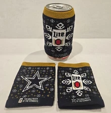Lot of 4 Dallas Cowboys Miller Lite Ugly Sweater Koozie Special Edition