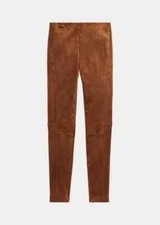 New Polo Ralph Lauren Suede Skinny Pants Size S English Brown 998 M1220