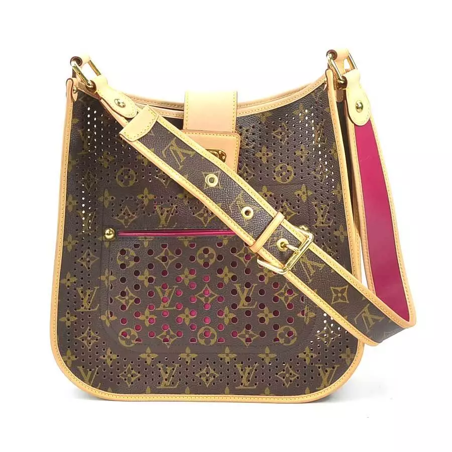 Auth LOUIS VUITTON Monogram Perfo Musette Shoulder Bag Fuchsia 