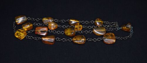 NATURAL OLD ANTIQUE BUTTERSCOTCH EGG YOLK BALTIC AMBER NECKLACE 17.46 grams. - Picture 3 of 3