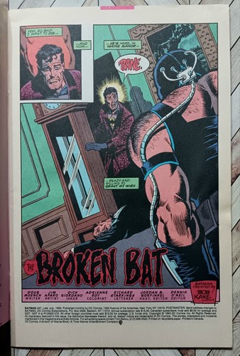 Batman #497 - VF+ - 1993 - DC Comics - Kiosk - Bane Breaks Batman 🙂  - Bild 12 von 12