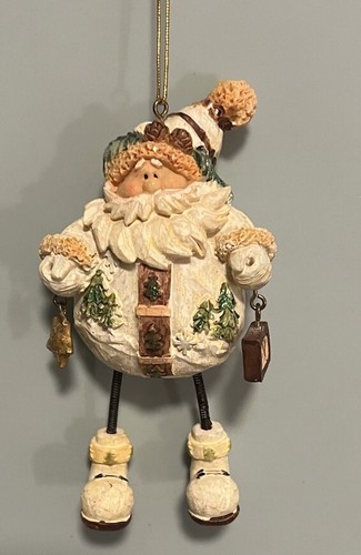 Old World Christmas Santa Claus Ornament w/Spring Legs, Joy Sign & Star - Picture 10 of 15