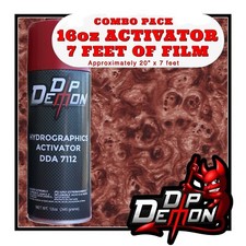 16oz hydrographic film / activator Reddish Brown Burlwood hydro dip wizard