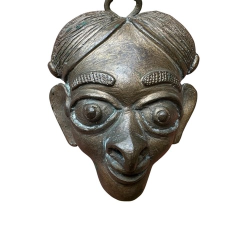 Vintage/antique Bronze Mask Sculpture Wall Hanging 4.5” African Unique - Picture 5 of 8