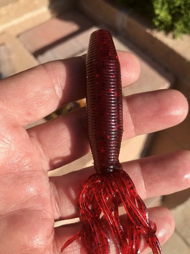 Fat Ika Green Pumpkin Black Flake Solid Tube Style 4 Inch (40 Baits) Swimbait - Picture 8 of 12