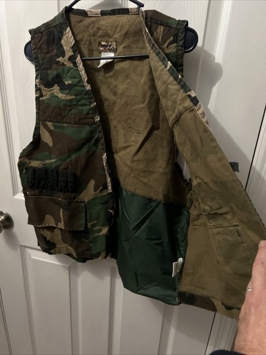 Sports Afield Hunting Vest Mens Medium Vintage Camo Game bag Woodland L@@k W@W - Picture 9 of 9