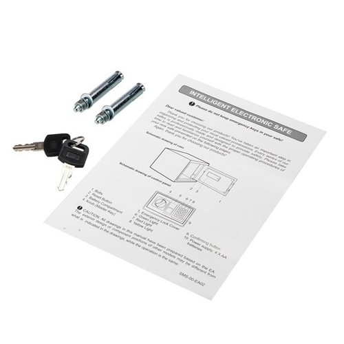 Caja fuerte placa de acero con contraseña electrónica mejorada para uso doméstico 17E dinero negro, llave - Imagen 10 de 13