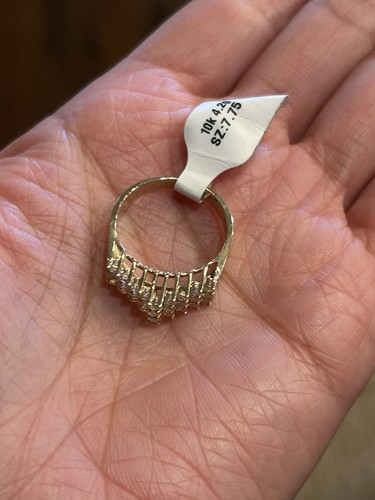 Anillo circonita de oro amarillo de 10k - Imagen 9 de 12
