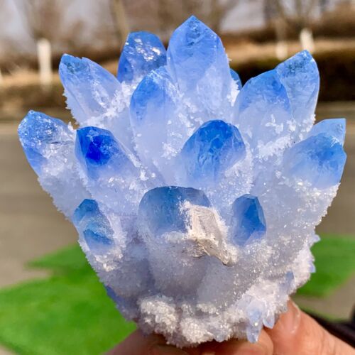 249GNewly discovered blue phantom crystal quartz cluster mineral sample healing - Picture 7 of 24