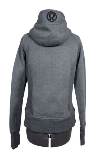 Lululemon Damen Scuba Hoodie grau Glitzer Baumwollfleece durchgehender Reißverschluss Jacke 8 - Bild 3 von 13