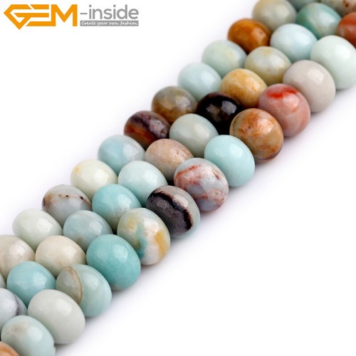 Rondelle Gemstone Natural Mulit Color Amazonite Spacer Beads Jewelry Making 15'' - Picture 26 of 31