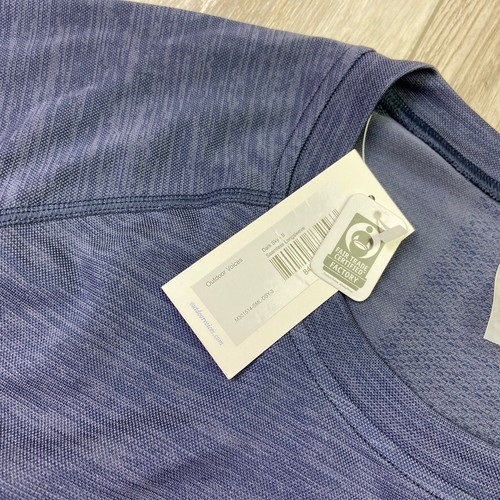 Outdoor Voices Seamless Shirt Mens Small Blue Long Sleeve Pique Gym New - Picture 4 of 10