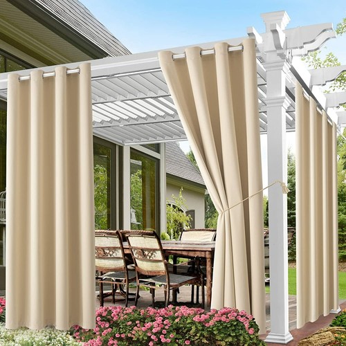 Waterproof Outdoor Curtains for Patio Porch Pergola Cabana Gazebo Sun Blocking - Bild 23 von 89