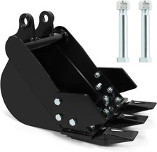 Mini Excavator Attachment 300mm Narrow Bucket With Metal 3 Teeth and 2 Pins