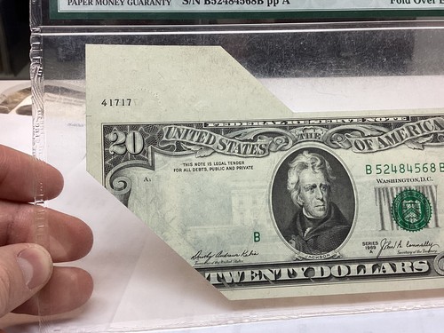 $20 1969A PMG 65 EPQ Fold Over Error-large Error-FR#2068-B - Picture 2 of 6