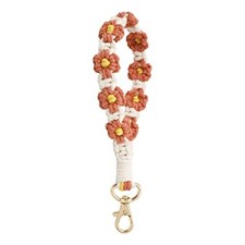 Cute Macrame Keychain Boho Handmade Weave Wristlet Bracelet Keychain Orange