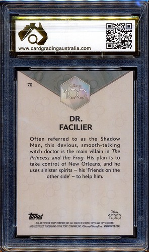 2023 Topps Chrome Disney 100 Years Pink Refractors #70 Dr Facilier 171/399 CGA 9 - Picture 2 of 3