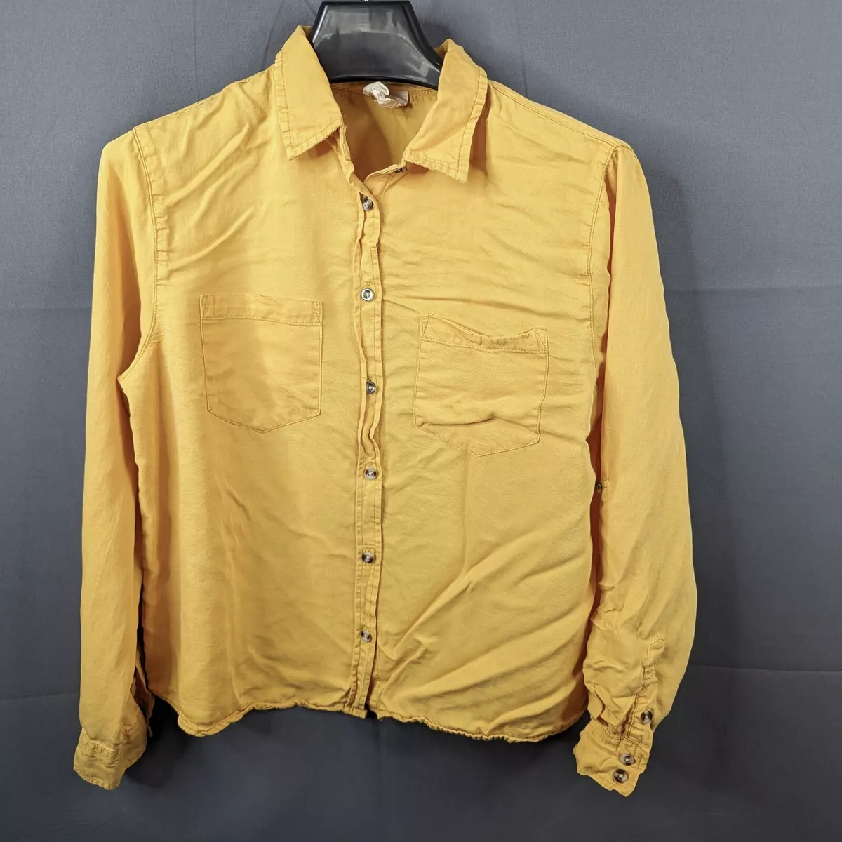 yellow flowy shirt