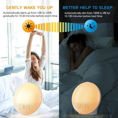 Alarm Clock Wake Up Light with Sunrise/Sunset Simulation Dual Alarms and Snooze - Picture 7 of 7