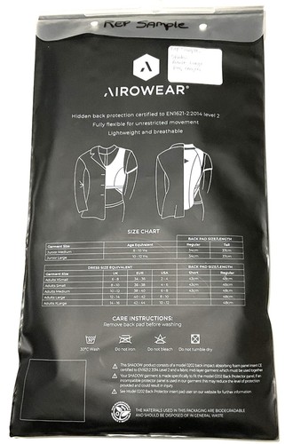 Airowear Equestrian Shadow Hidden Back Protection - Rep Sample - Adult Lg Reg - Picture 4 of 8