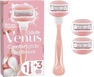 Gillette Venus Comfortglide Spa Breeze 2-In-1 Razor for Women, 3 Refill Blades,