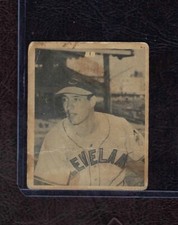 1948 Bowman #5c Bob Feller, Indians, HOF, Two White Box Variation, Poor!