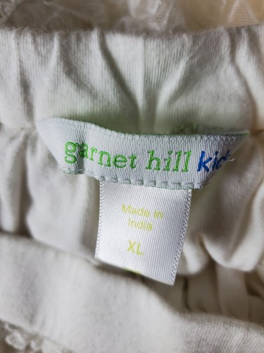 Garnet Hill Kids XL Skirt Ivory Tulle Lace Full Mini Elastic Waist Lined Size 12 - Picture 6 of 10