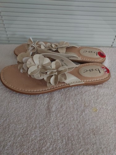 NEU MIT ETIKETT BOC GRÖSSE 10 BEIGE 🩴 BLUMEN FLIP FLOP SANDALEN - Bild 8 von 9