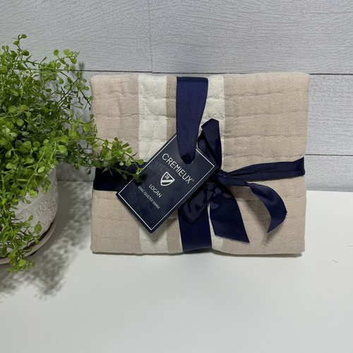 CREMIEUX LOGAN QUILTED KING ONE SHAMS KHAKI  COLOR 100% COTTON MSRP: $35