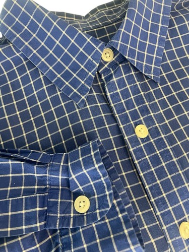 Eddie Bauer Long Sleeve Shirt  Mens Large Blue Check Button Down - Picture 2 of 9