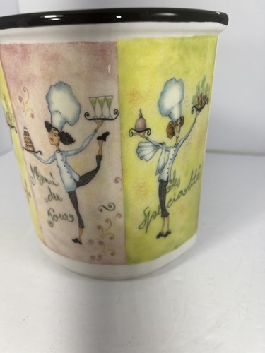 Vintage Brunelli Italy Femme Chef Pottery Canister Vase Planter Pasta Menu - Picture 2 of 10