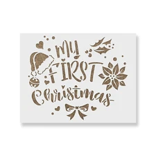 First Christmas Stencil - Durable & Reusable Mylar Stencils