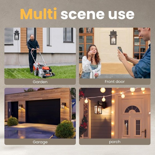 SIEPUNK Porch Lights Outdoor, Dusk to Dawn Exterior Lighting Fixtures 2 in 1 - 第 2/9 張圖片